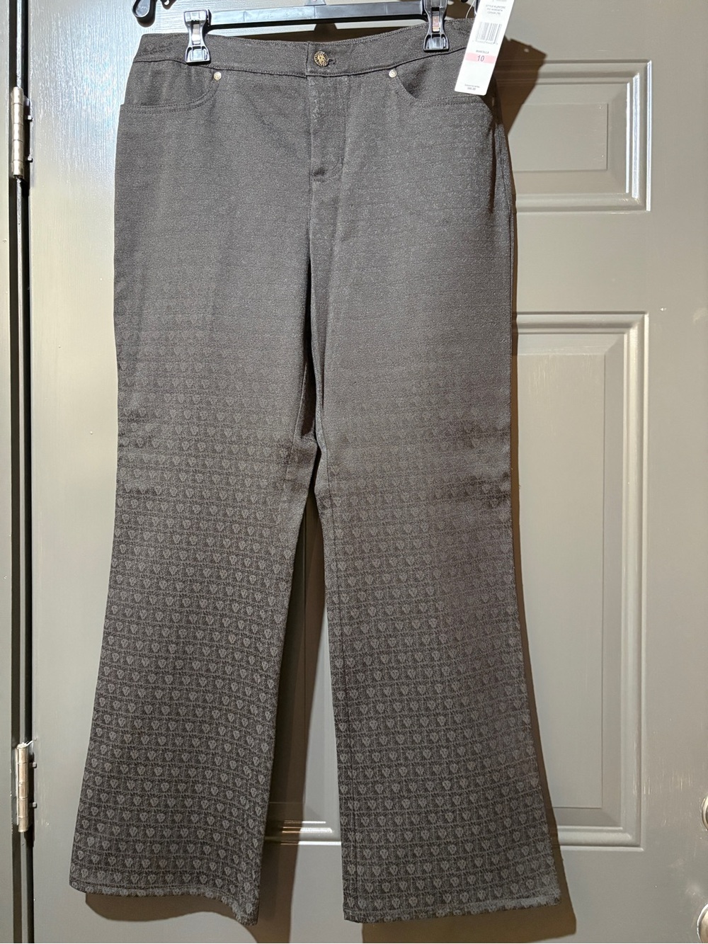 Anne Klein “Marcella” Lion-print black jeans - Picture 1 of 5
